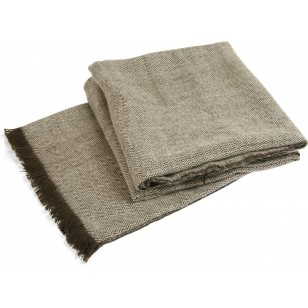 Manta mixta lana diseño espigas, gris/marrón,tamaño 120 x 180 cms
